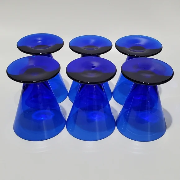 (6) Cobalt Blue 2oz Double Shot, Cordial, Shooter, Sake, Liquor, Shooter Glasses - Picture 5 of 10